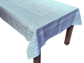 Tafellaken Tiroler Weefkunst Blauw - 135 x 170 cm vintage, Ophalen of Verzenden, Nieuw, Rechthoek, Binnen