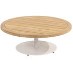 Volta teak salontafel centrale poot wit 80 cm rond 4, Tuin en Terras, Ophalen of Verzenden, Nieuw