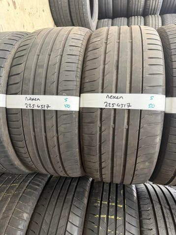 225-45-17 Nexen Zomerbanden 5mm Incl Montage 225 45 17, Ophalen, Gebruikt, 17 inch, Band(en)