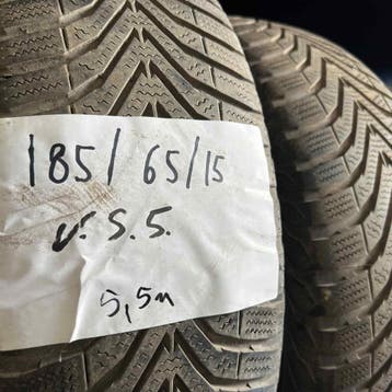 2 x Vredestein Snowtrac 5 185-65-15 Winterbanden 5,5mm, Gebruikt, 15 inch, Band(en), Personenwagen