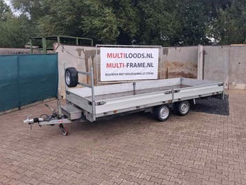 TE HUUR 5m Plateau aanhanger vanaf € 50,- incl. BTW!, Ophalen, Gebruikt