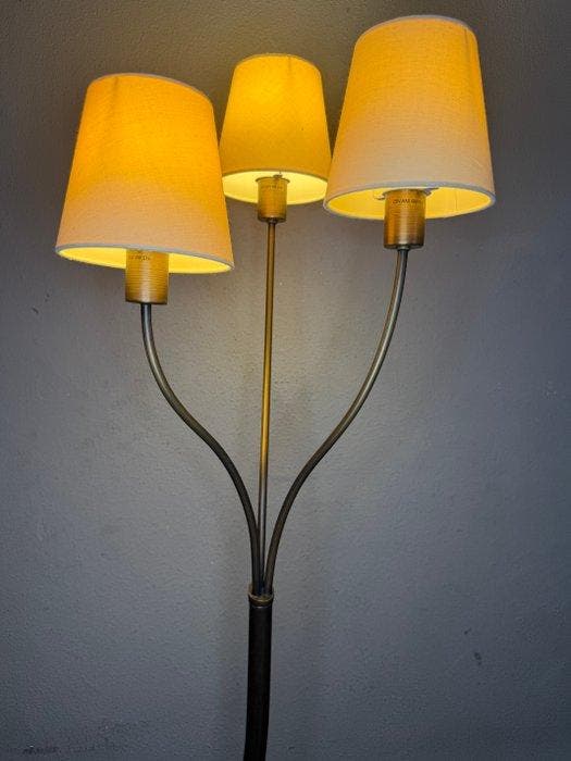 Steinhauer - Staande lamp - Messing, stof - Tulpenboomlamp, Antiek en Kunst, Kunst | Designobjecten