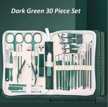 Manicure Pedicure Set 30-delig RVS – Nagelkit met Etui, Verzenden, Nieuw