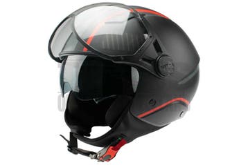Helm Vito Jethelm met zonnevizier Lavori mat zwart / rood..., Ophalen of Verzenden, Nieuw, Vito