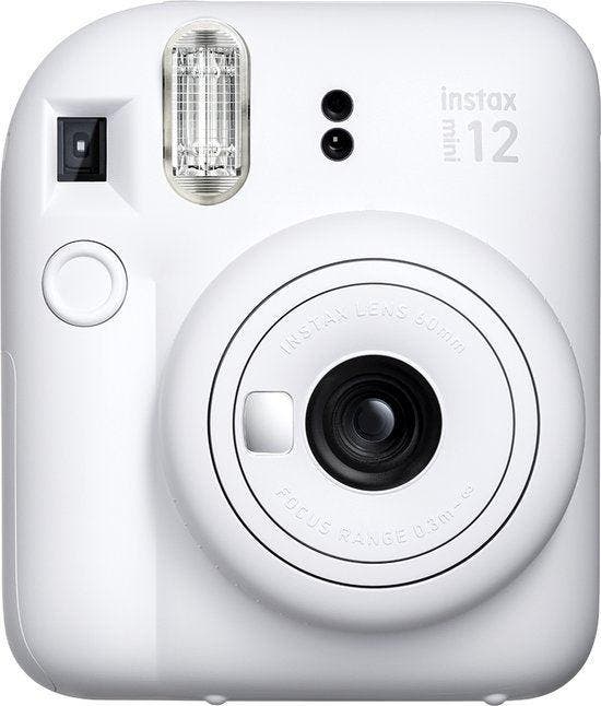 Fujifilm Instax Mini 12 Instant Camera - Wit (Clay White) (N, Audio, Tv en Foto, Fotocamera's Analoog, Nieuw, Verzenden