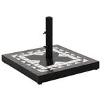 vidaXL Parasolvoet vierkant 12 kg zwart en wit, Tuin en Terras, Parasols, Verzenden, Nieuw, Parasolvoet