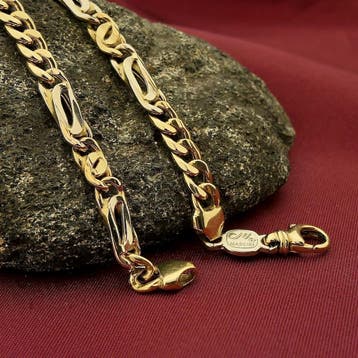 Bicolor gouden schakelarmband; Manchini, Ophalen of Verzenden, Gebruikt, Goud, Goud
