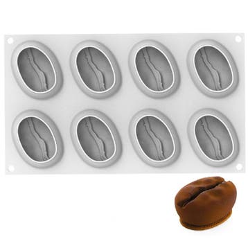 Silikomart Siliconen Bakvorm Koffie (8x) 5,8x7,8cm + Cutter, Hobby en Vrije tijd, Taarten en Cupcakes maken, Verzenden, Nieuw