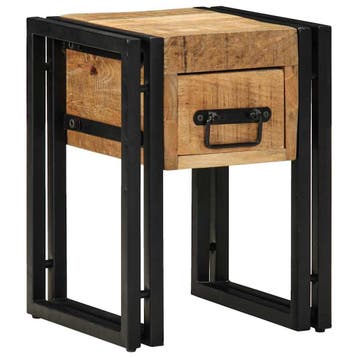 vidaXL Bijzettafel Bruin en zwart 30 x 30 x 40 cm Massief, Huis en Inrichting, Tafels | Bijzettafels, Verzenden, Nieuw, Minder dan 45 cm