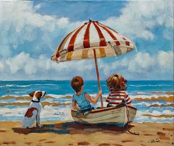 Francis Cristaux (1956) - Un après-midi à la plage