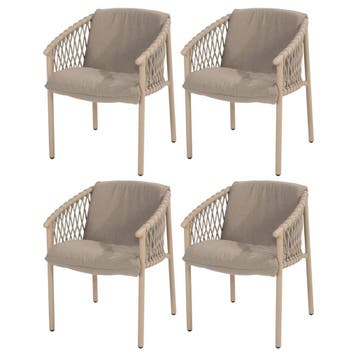 Allora dining tuinstoel latte 4 Seasons Outdoor set van 4, Ophalen of Verzenden, Nieuw