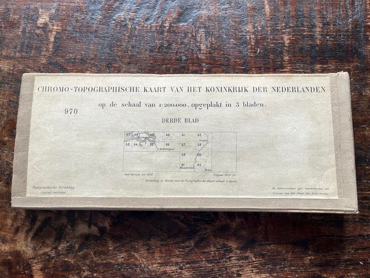 Chromo-topografische kaart van het Koninkrijk der Nederlande, Boeken, Atlassen en Landkaarten, Nederland, Overige typen, Gelezen