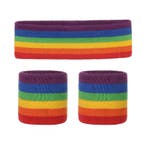 Kind Zweetbandjes Set Regenboog Kinder Hoofdband Polsbandjes, Ophalen of Verzenden, Nieuw, Carnaval, Accessoires