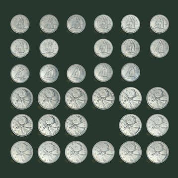 Canada. 10 & 25 Cents 1968 t/m 1989 (33 verschillende)