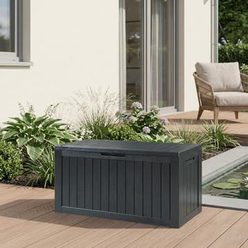 Tuin opbergbox Vades 300L kussenbox 117x47x59 cm zwart casa., Verzenden, Nieuw