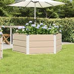vidaXL Plantenbak Ivoor 129 x 129 x 45 cm Staal, Tuin en Terras, 100 cm of meer, Verzenden, Nieuw, Metaal