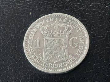 Nederland. Wilhelmina. 1 Gulden 1914 (Zonder minimumprijs)