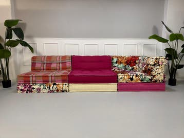Roche Bobois Mah Jong Designer Sofa Stof 3-zits handgemaakt, Huis en Inrichting, Driepersoons, Ophalen of Verzenden, Zo goed als nieuw