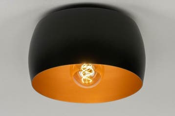 Rietveld Plafondlampen - Zwart, Goud - Aluminium, Verzenden, Nieuw