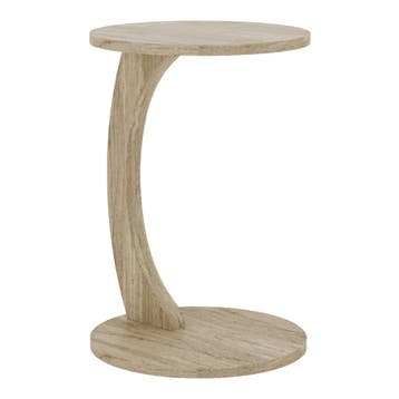 Bijzettafel Holeby travertijn verrijdbaar 56x38 cm [en.casa], Verzenden, Nieuw