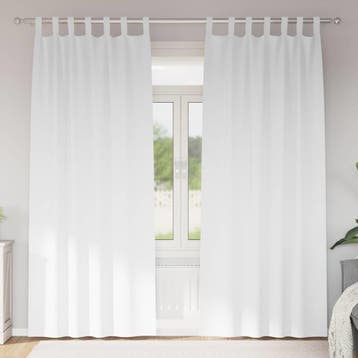 vidaXL Zwart-out Gordijnen met Ringen 2 st Puur Wit 245 x, Verzenden, Nieuw, Wit