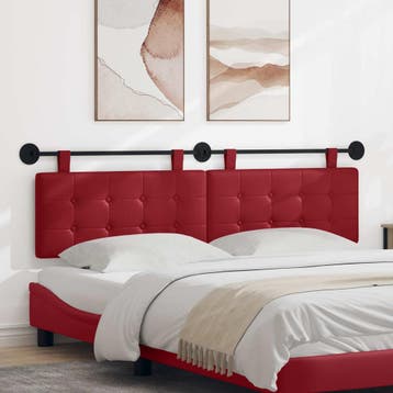 vidaXL Hangend hoofdbord Kunstleer, Verzenden, Nieuw, Rood, Overige materialen