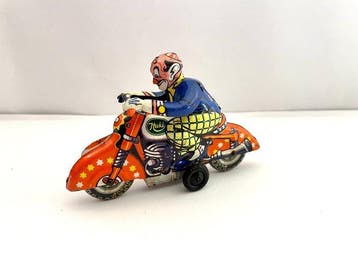 Huki - Blikken speelgoed - Clown on Motorcycle - 1950-1960 -