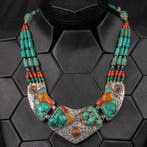 Rode koraal, amber, Himalaya turkoois (Howlite) -, Antiek en Kunst