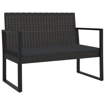 Loungebank rattan zwart | 34% Korting, Tuin en Terras, Ophalen of Verzenden, Zo goed als nieuw, Rotan