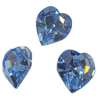 2 x Preciosa kristal puntsteen hart 10 mm – blauw, Ophalen of Verzenden, Nieuw, Overige typen