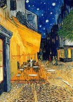 Kunstdruk Vincent Van Gogh - Pavement Café at Night 50x70cm, Verzenden, Nieuw