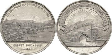Zinnmedaille 1883 Schweiz-zuerich, Stadt, Verzenden
