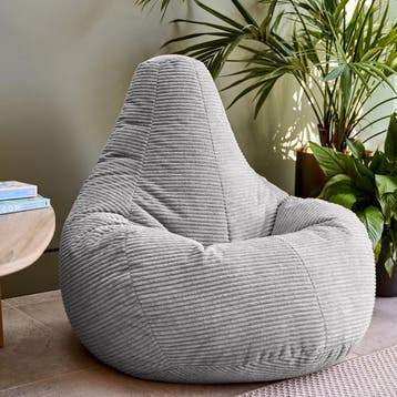 Cloudy Cord Zitzak Stoel - Grijs, Huis en Inrichting, Verzenden, Nieuw