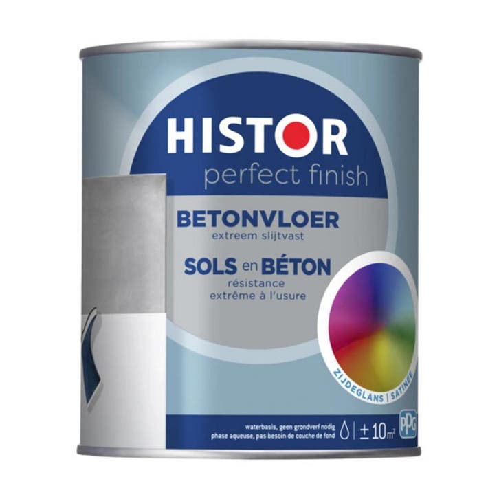 Histor Perfect Finish Betonvloer Zijdeglans RAL 9016 |, Doe-het-zelf en Verbouw, Verf, Beits en Lak, Verf, Wit, Nieuw, Minder dan 5 liter