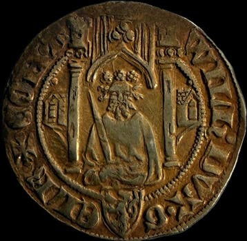 Nederland, Arnhem. Willem I van Gulik. Goudgulden 1377-1402