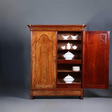 Vroeg Biedermeier Notariskast of  tweedeurskast in blonde kl, Ophalen of Verzenden