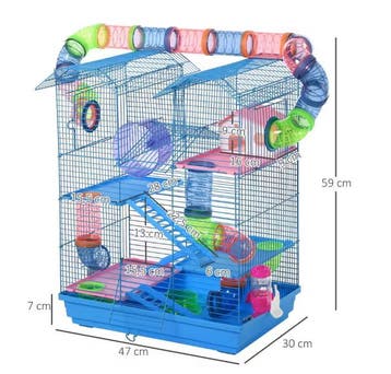 Multilevel Hamsterkooi met Tunnel en Oefenwiel, Verzenden, Nieuw