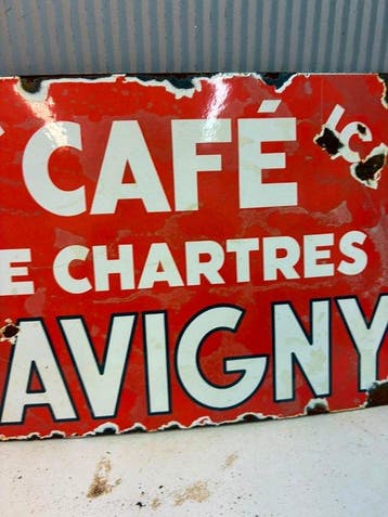 Café de Chartres Savigny – Emaille Reclamebord - Emaille