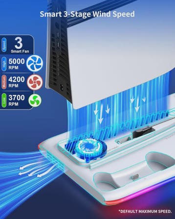 PlayStation 5 Cooling Stand met LED, Controller Oplaadstatio, Verzenden, Nieuw
