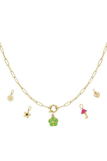 Goudlief Klaver diy ketting (Hangerkettingen, Kettingen), Sieraden, Tassen en Uiterlijk, Verzenden, Nieuw, Zilver, Overige materialen