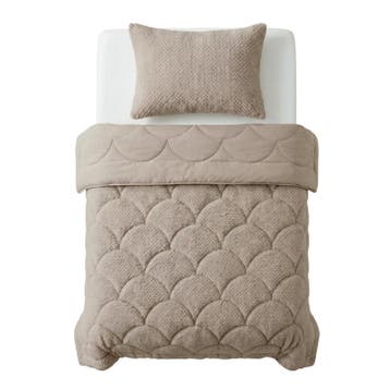 Lazy all-in-one dekbed Teddy fur - taupe - 140 x 200 cm |, Verzenden, Nieuw