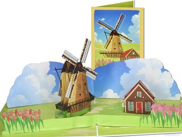Hollandse Molen & TulpenLuxe 3D Pop-Up Kaart, Verzenden, Nieuw