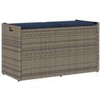 vidaXL Opbergbank met kussen voor buiten 100 cm poly rattan, Tuin en Terras, Tuinbanken, Verzenden, Nieuw, Rotan