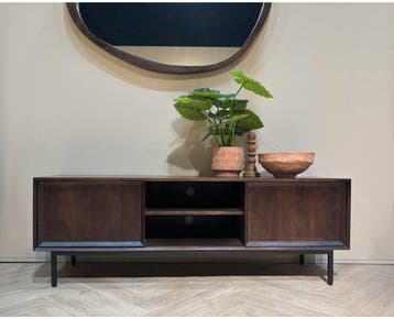 Tv meubel Ravenstein mangohout Bruin 150 cm, Ophalen of Verzenden, Nieuw