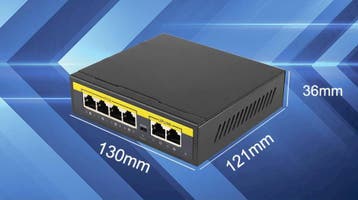 48V PoE Switch 4 Poort 100Mbps 2 Uplink, Verzenden, Nieuw