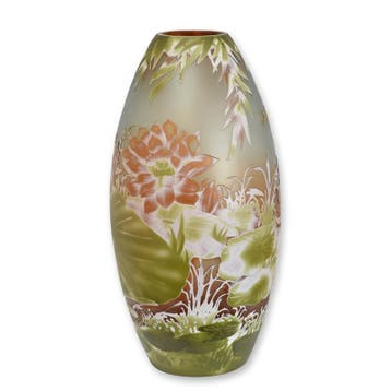A CAMEO GLASS VASE LILLY POND (Beeldjes - Decoratie), Verzenden, Nieuw