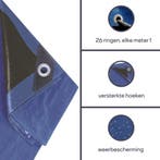 2dekans | Perel Dekzeil - Blauw/Zwart - Ultrasterk - 5 X 8 M, Ophalen of Verzenden, Nieuw