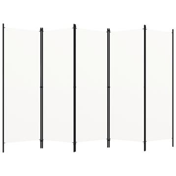 vidaXL Kamerscherm met 5 panelen 250x180 cm wit, Verzenden, Nieuw