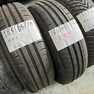 2 x Hankook Kinergy Eco 185-65-14 Zomerbanden 8,5mm, 14 inch, Gebruikt, Band(en), Personenwagen