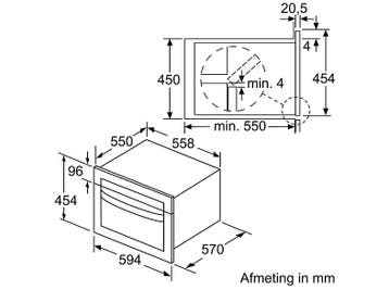 Bosch - Inbouw Combimagnetron - Hoogte 45.2 cm - Inhoud 44 L, Witgoed en Apparatuur, Magnetrons, Verzenden, Nieuw, Inbouw, Draaiplateau